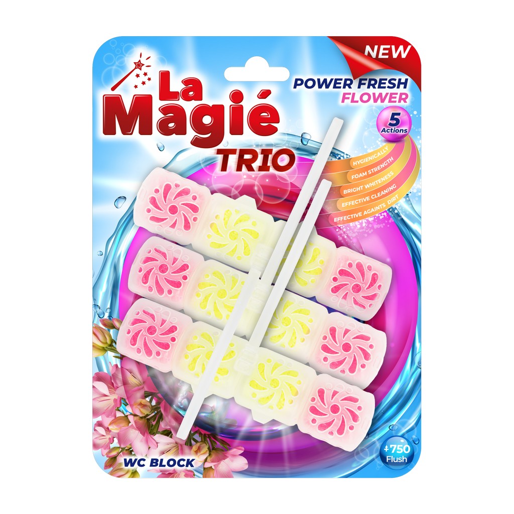 Flower_Trio LA MAGIÉ POWER FRESH WC BLOCK TRIO 3X40 G FLOWER — изображение 1