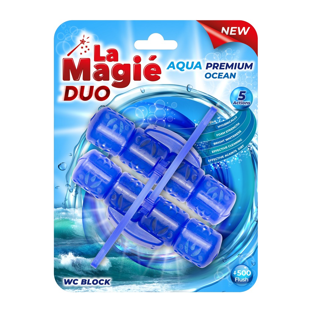 Ocean_Duo LA MAGIÉ AQUA PREMIUM WC BLOCK DUO 2X40 G OCEAN - Image 1