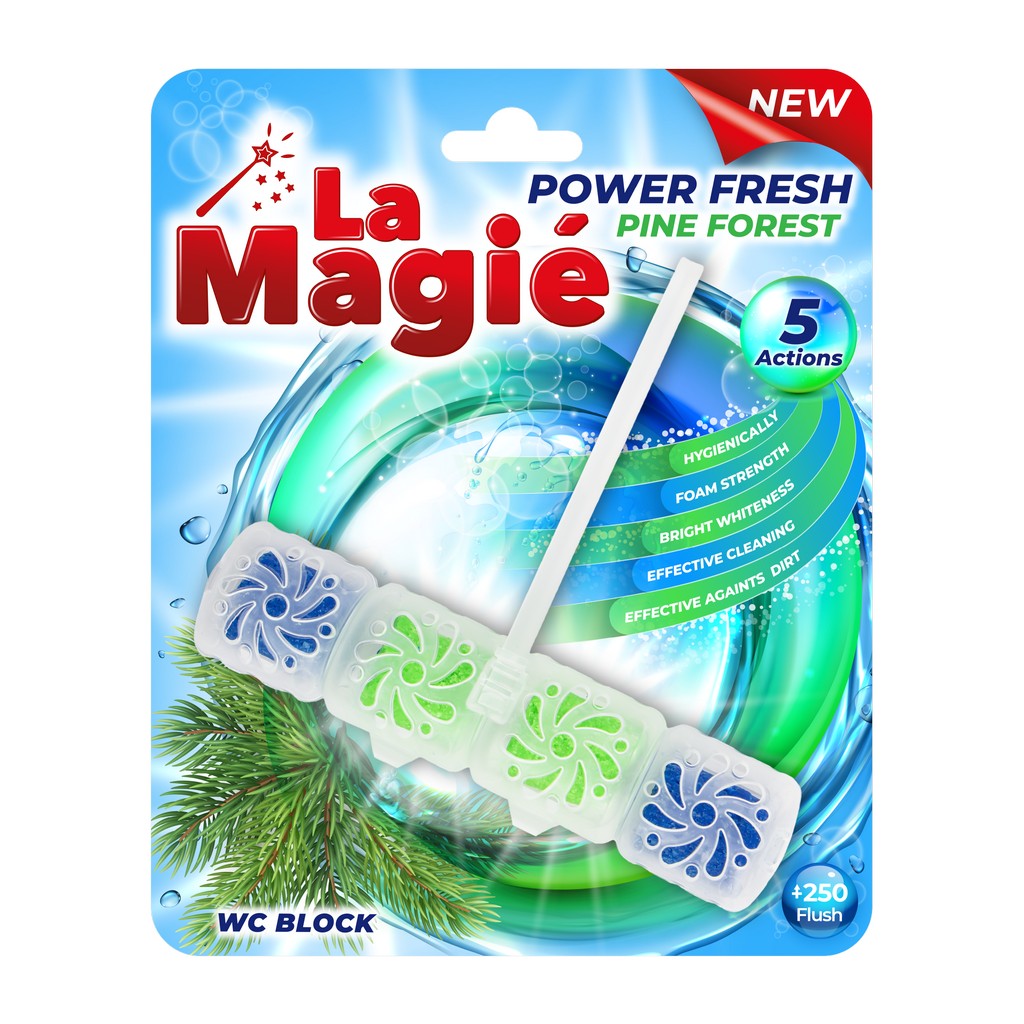 Pine_Forest LA MAGIÉ POWER FRESH WC BLOCK 40 G PINE FOREST - Image 1