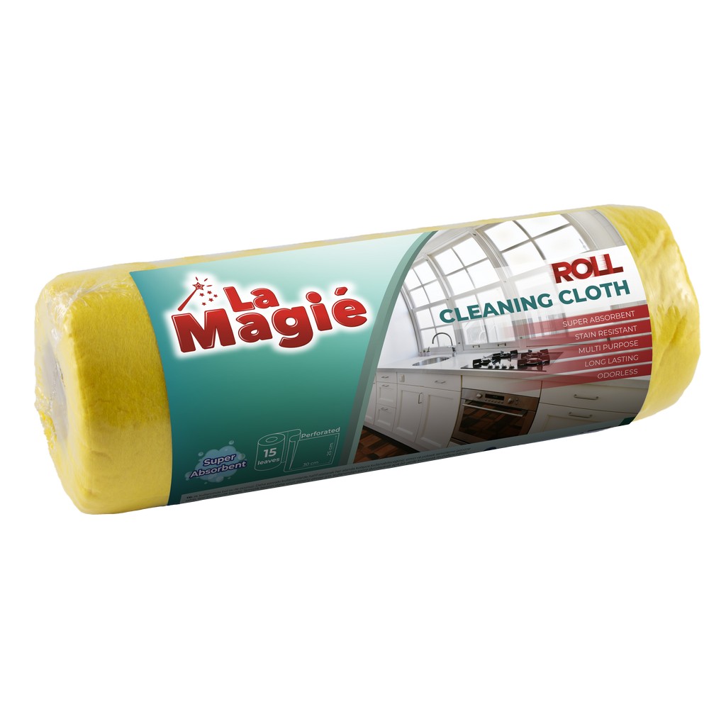Roll Cleaning Cloth 20x15 LA MAGIÉ PERFORE CLEANING CLOTH ROLL 25X30 CM (90G) - Image 1