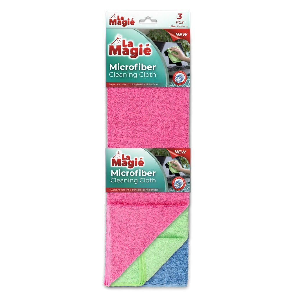 U╠êc╠ğlu╠ê_2 LA MAGIÉ MICROFIBER CLEANING CLOTH 3 PIECES — изображение 1