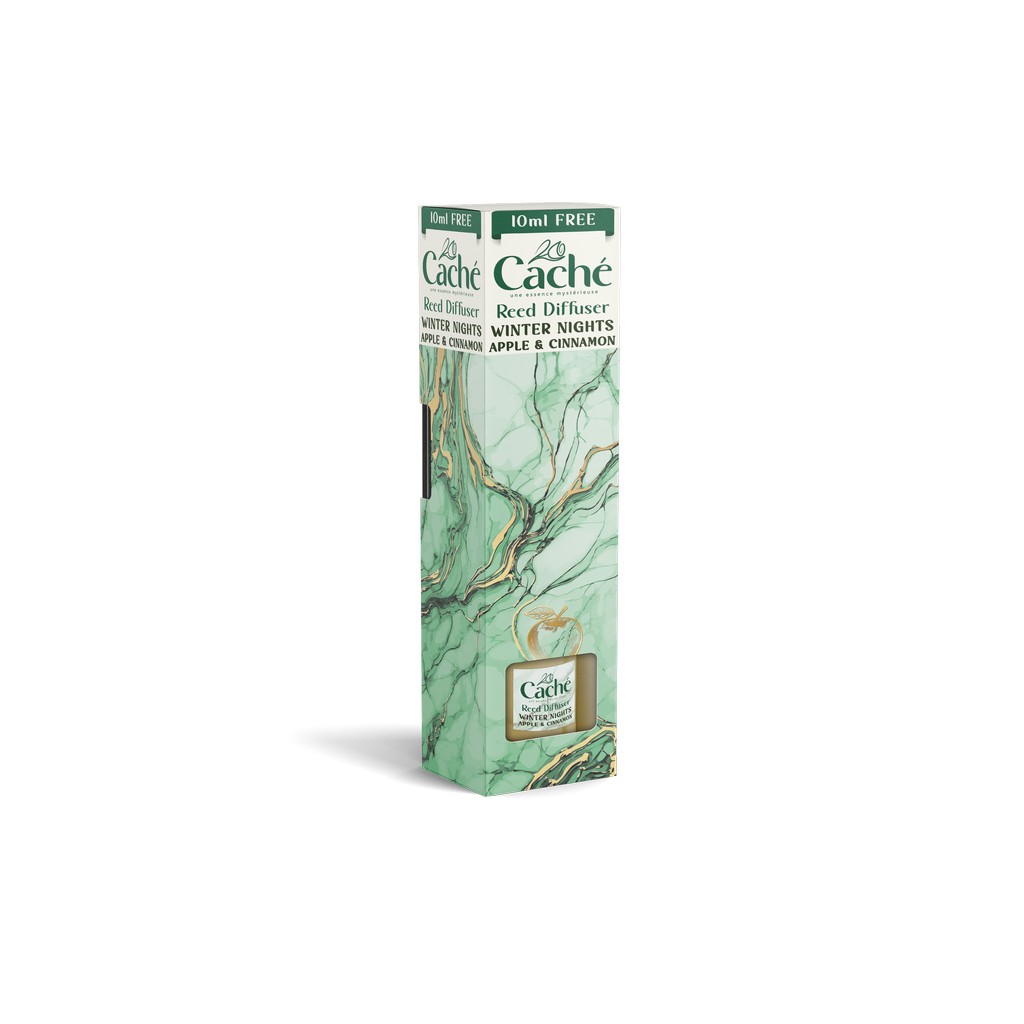 Winter Nights Yuvarlak CACHÉ REED DIFFUSER 110 ML WINTER NIGHTS - APPLE & CINNAMON - Image 1